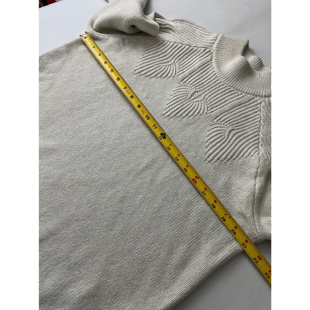 Tentree Highline Pointelle Sweater Women XL Mock Neck Wool‎ Blend - Picture 4 of 10